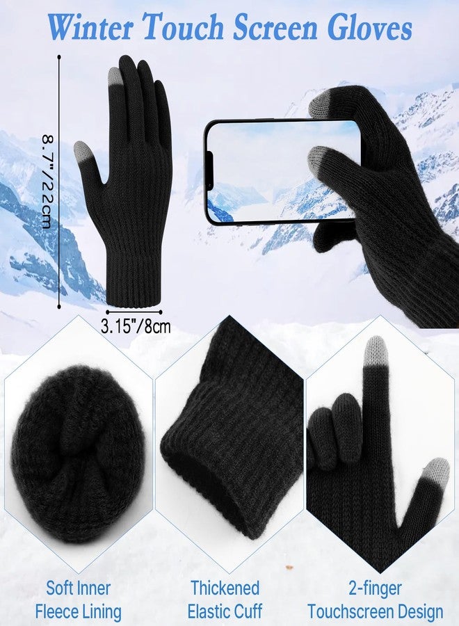Premillow Winter Beanie Hat Scarf Gloves Set for Women, Slouchy Fleece Lined Womens Winter Hats Skull Cap, Knit Long Scarf Neck Warmer Touchscreen Gloves for Women Men, Warm 3 in 1 Set - Image 4